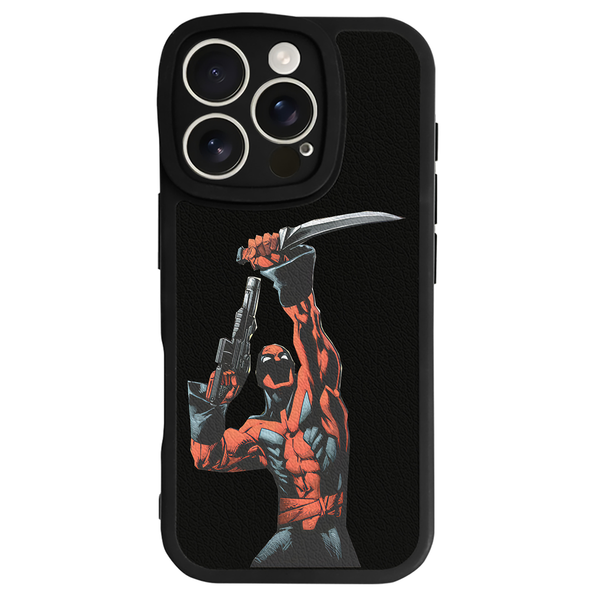 （画像用） Deadpool デッドプール 【iPhone 16シリーズ対応】シリコンスマホケース（レザー調） 材質：シリコン